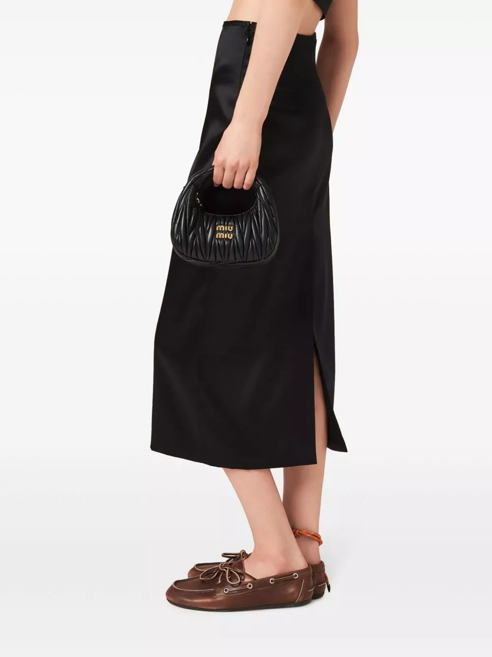 Rep Miu Miu high-waist midi silk skirt Women 0204