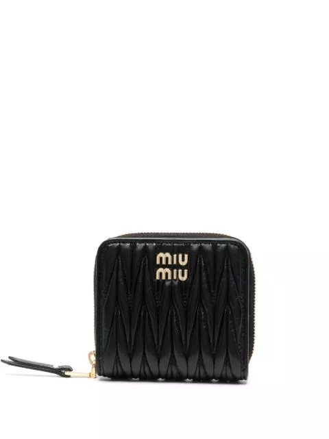 Cheap Miu Miu matelasse zip-around leather purse Women 0205