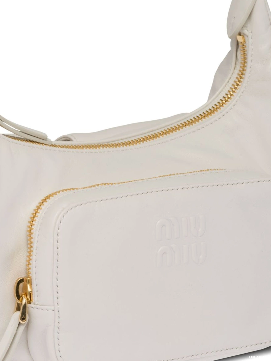 Cheap shoulder logo-embossed bag Miu leather Miu Women 0312