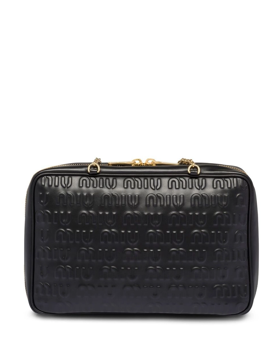 Affordable Miu bag Women top-handle Miu embossed leather logo 0309